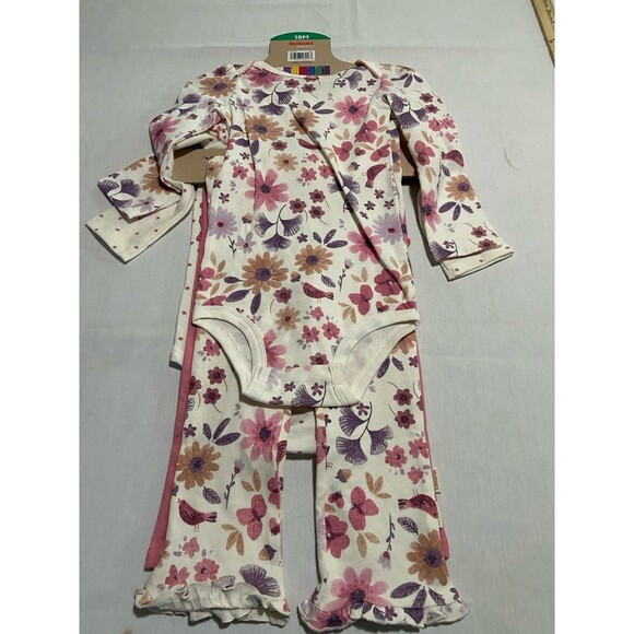 Huggies Baby wear 4 Piece Layette Set 18M Florals Organic Cotton - Picture 5 of 5